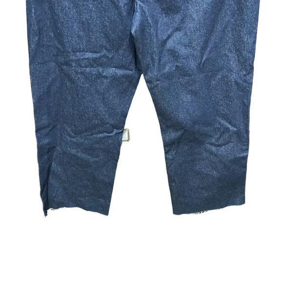Zara Cropped ZW Premium Straight Leg Dark Wash Jeans Blue Size US 12 - Picture 8 of 12